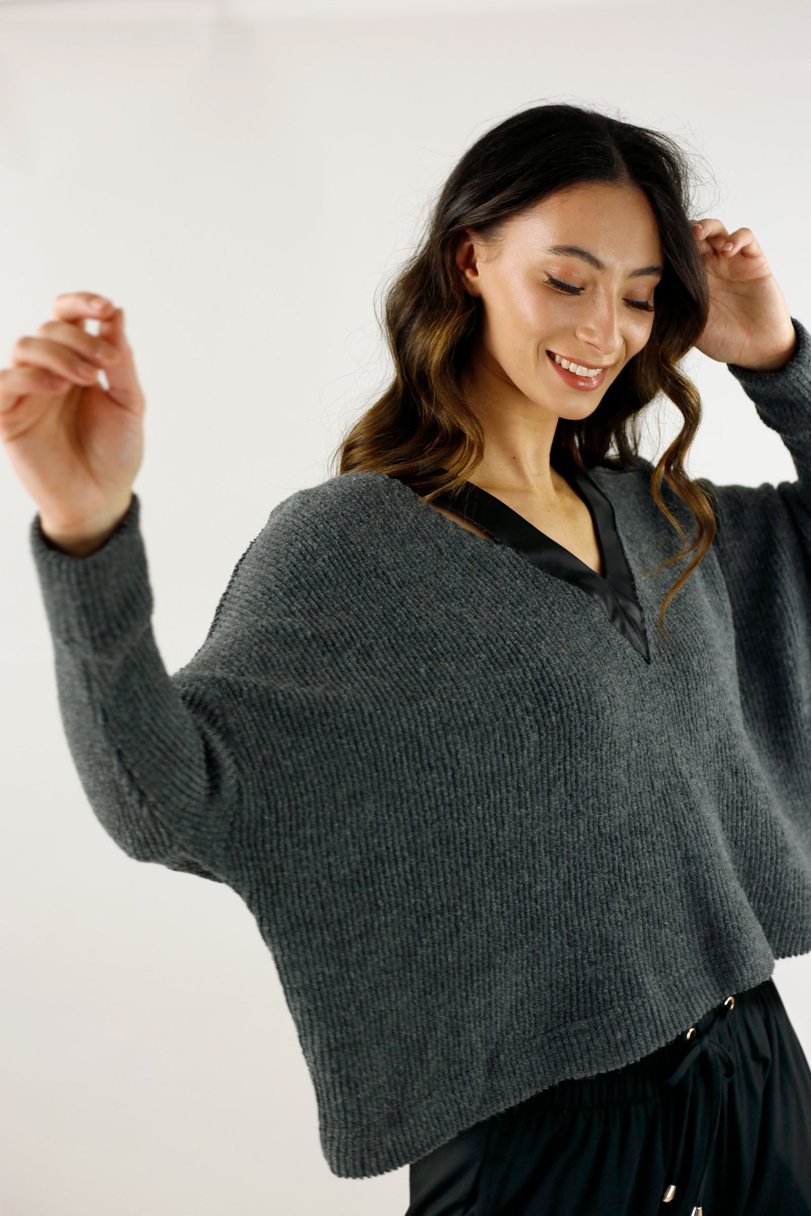 Grey Mod Rib Jumper - SALE