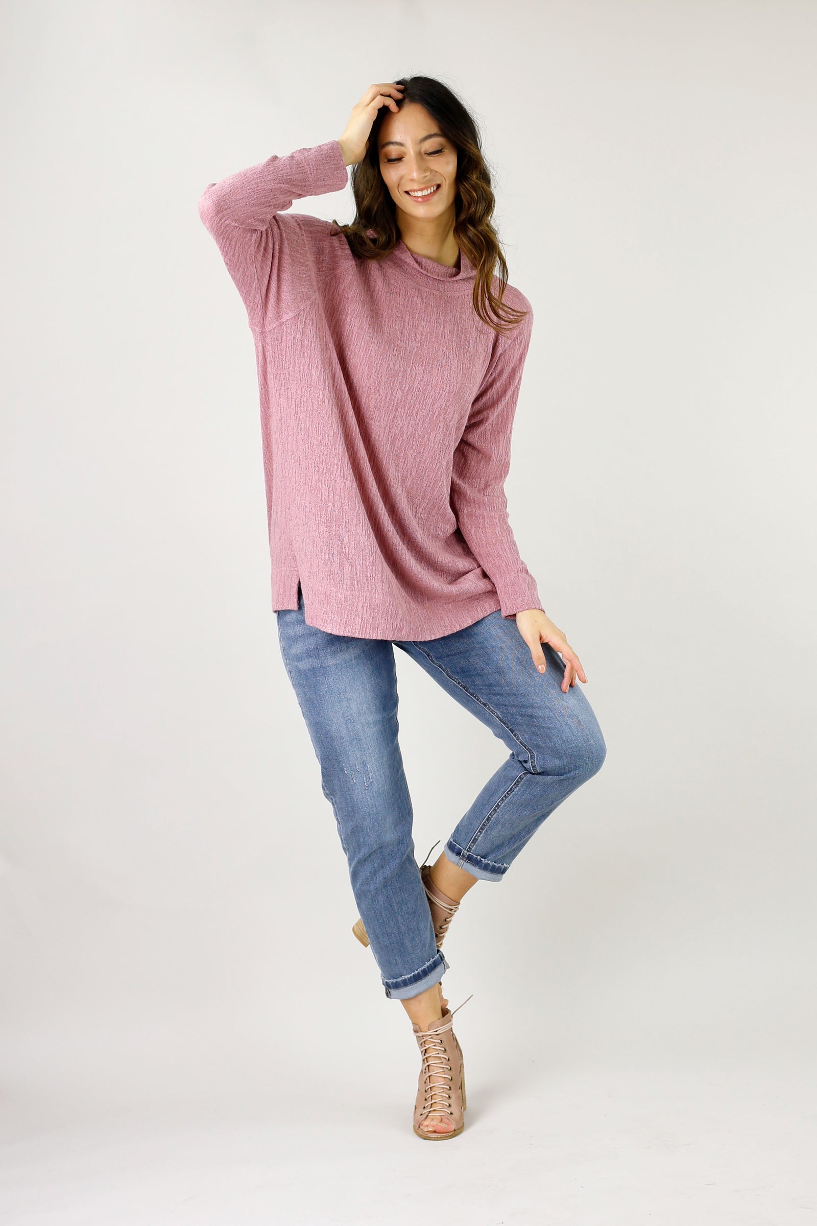 Pink Cable Raglan Tunic - SALE