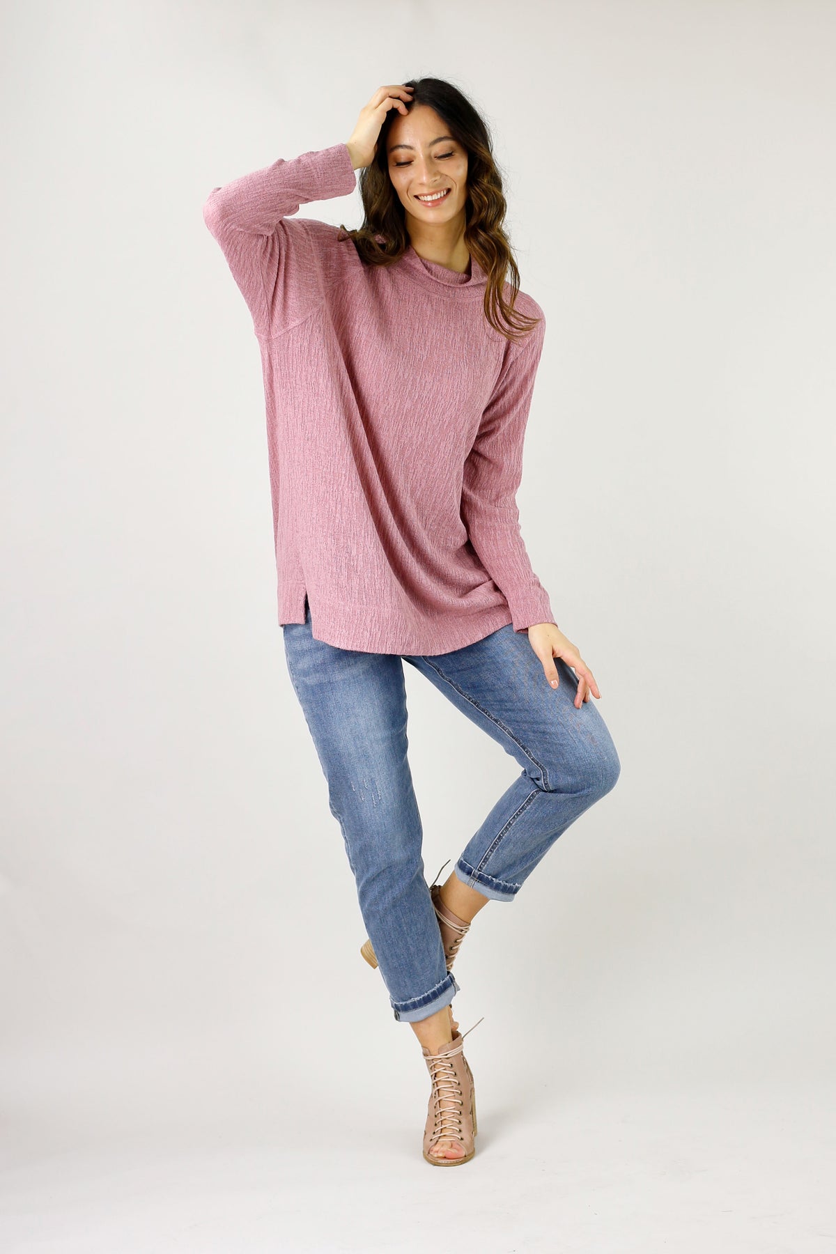 Pink Cable Raglan Tunic - SALE