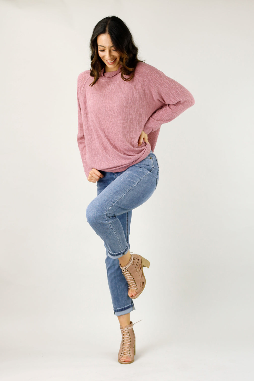 Pink Cable Raglan Tunic - SALE