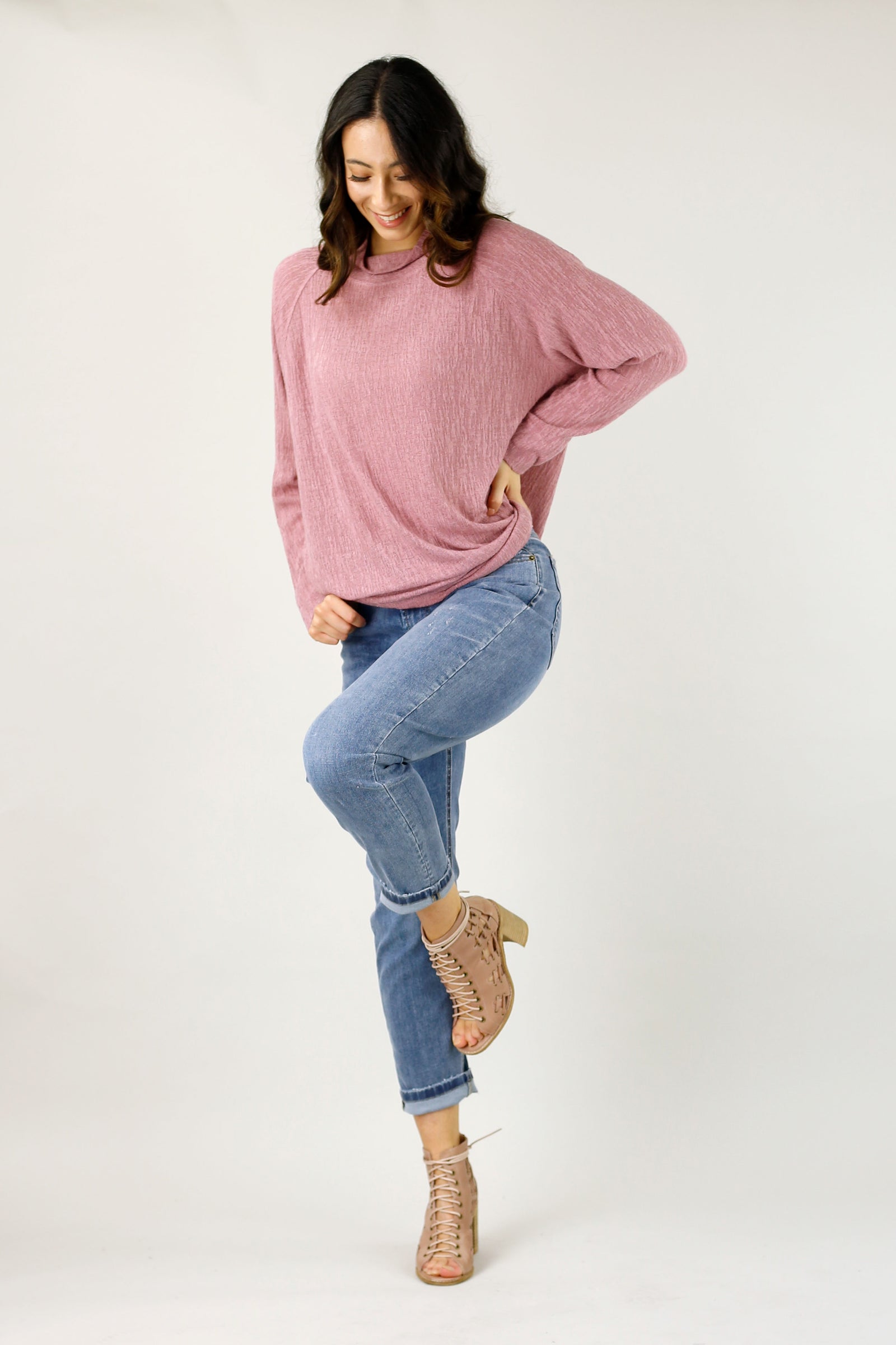 Pink Cable Raglan Tunic - SALE