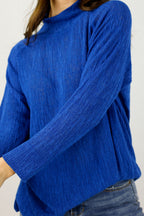 Blue Cable Raglan Tunic - FINAL SALE