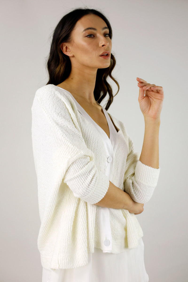 White Rib Hazel Cardigan - SALE