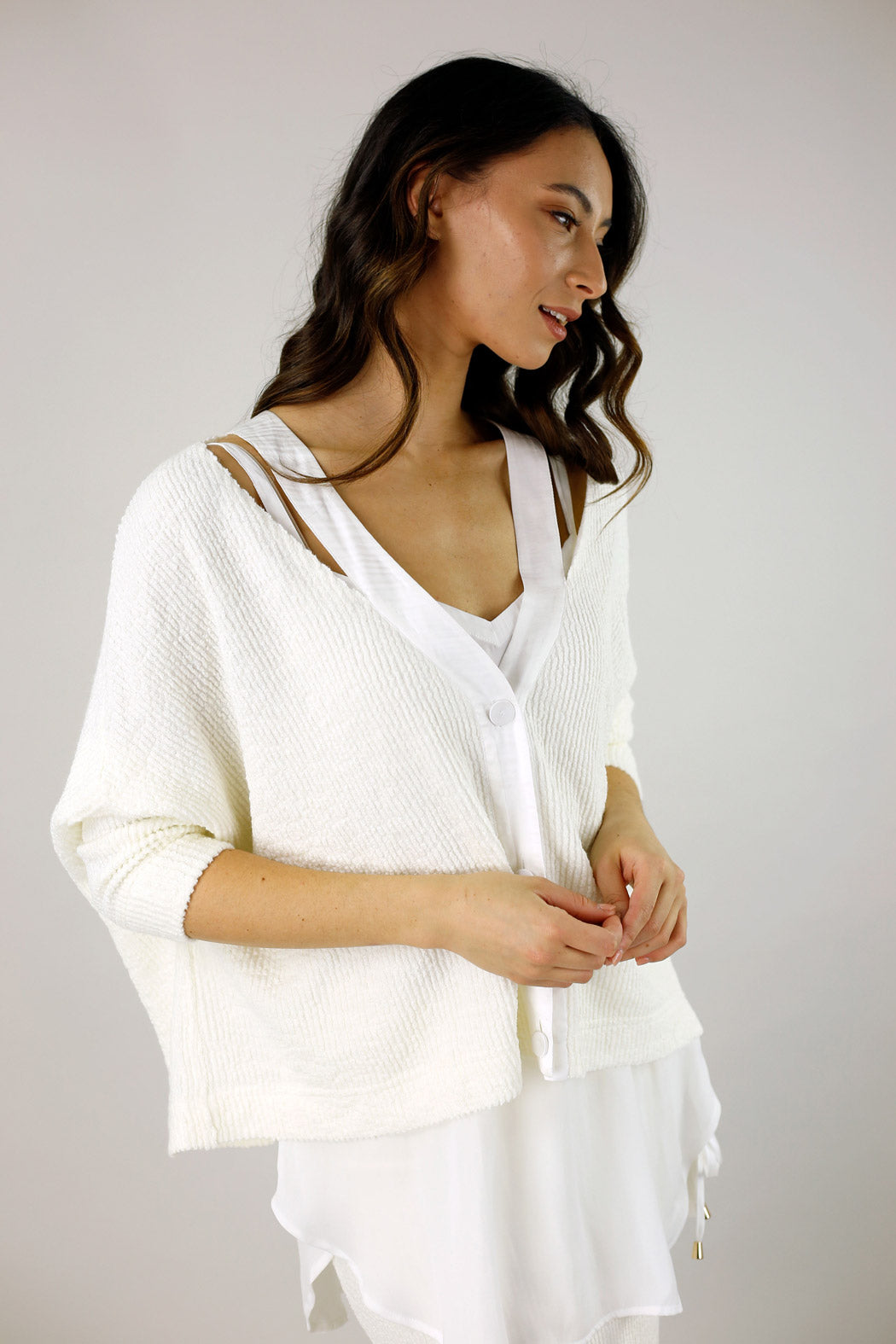 White Rib Hazel Cardigan - SALE