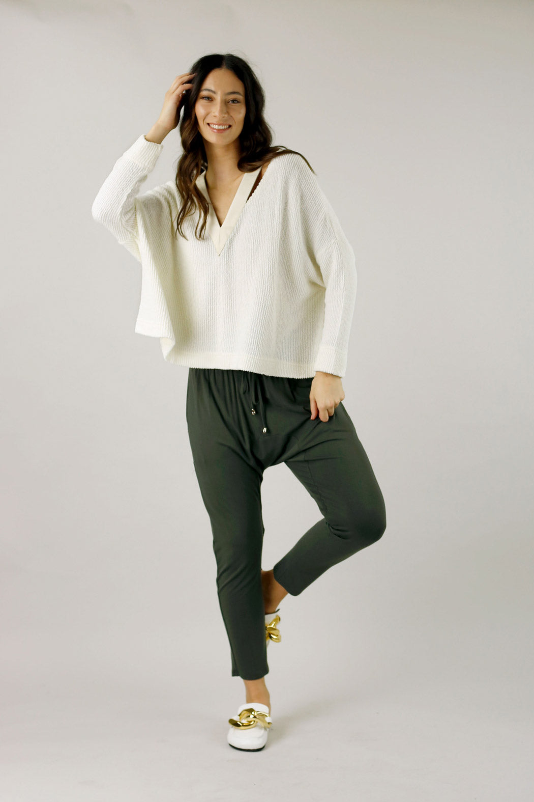 White Mod Rib Jumper - SALE