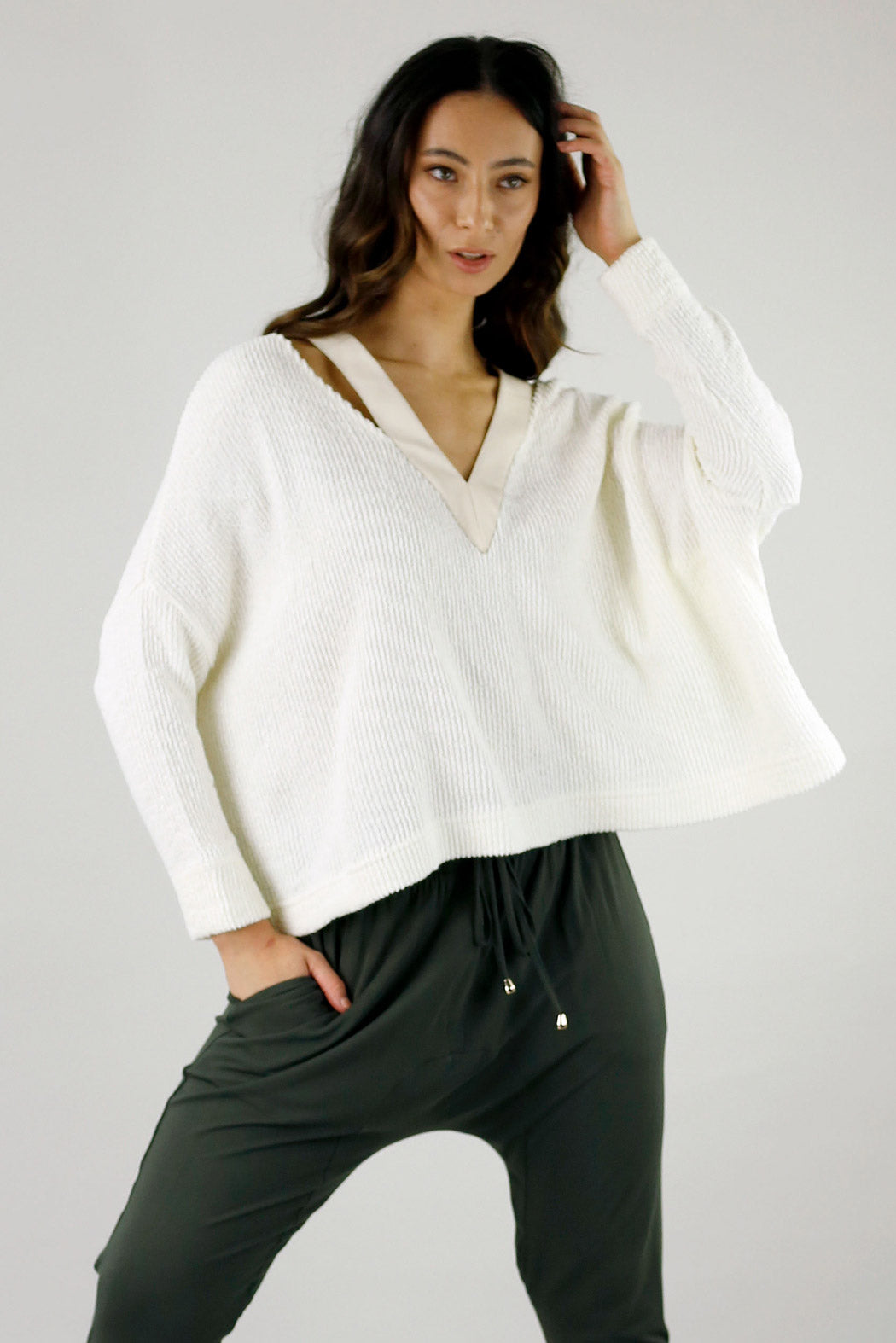 White Mod Rib Jumper - SALE