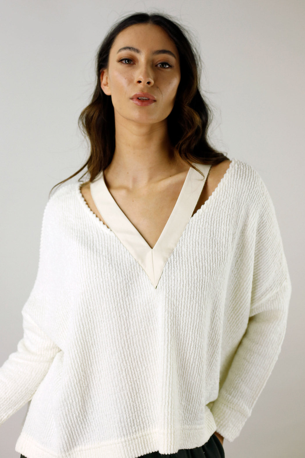 White Mod Rib Jumper - SALE