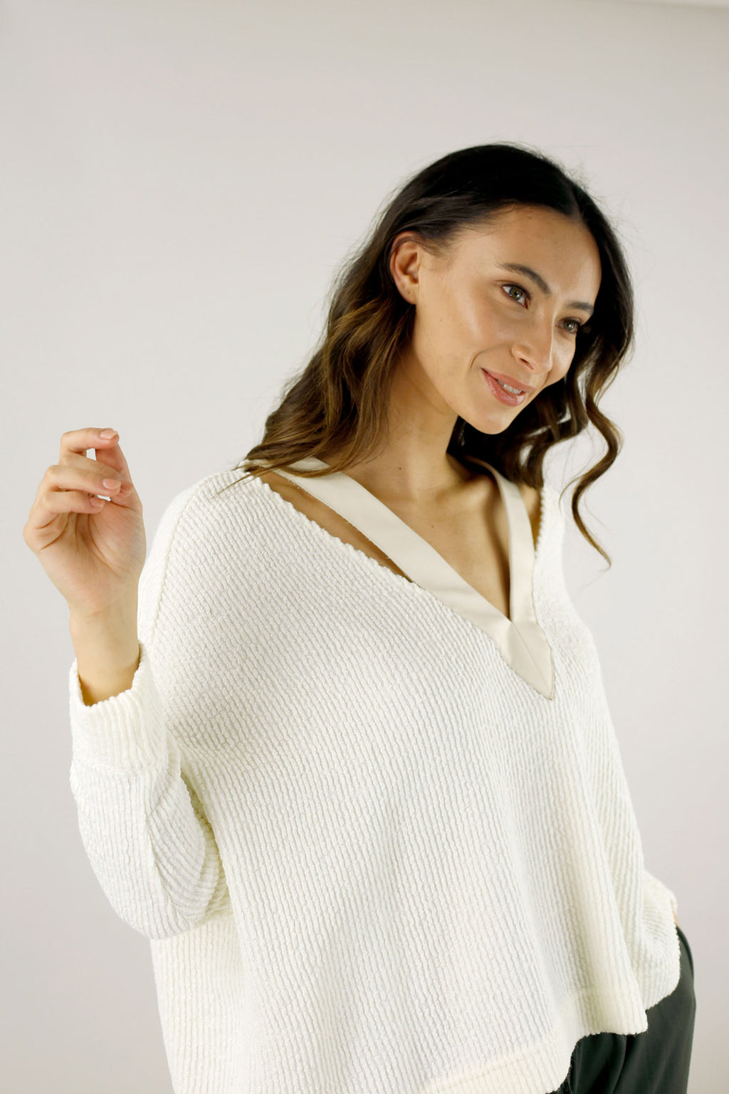 White Mod Rib Jumper - SALE