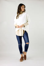 White Mod Rib Crew Jumper - SALE