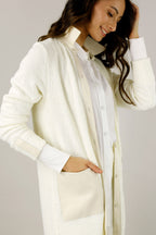 White Mod Rib Coatigan