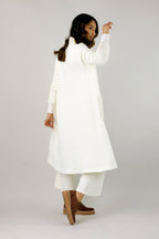 White Mod Rib Coatigan