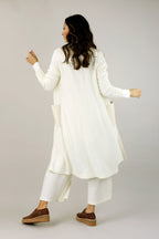 White Mod Rib Coatigan