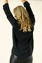 Black Soft Touch Drape Blouse - SALE