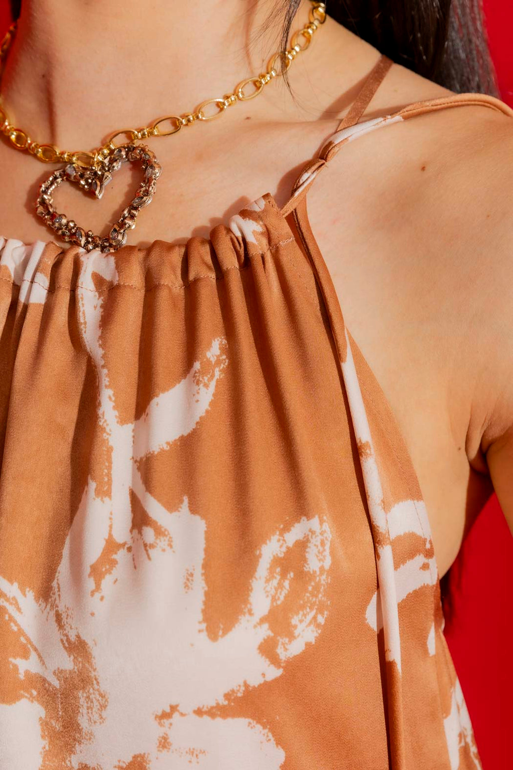 Beige Floral Drawstring Bella Dress Beige Floral