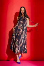 Navy Floral Drawstring Bella Dress Navy Floral