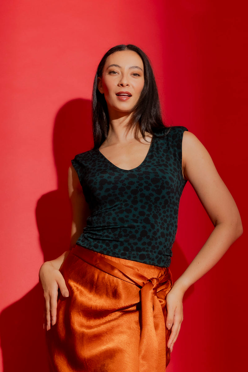 Jade Animal Jersey Lust Cami Jade Animal