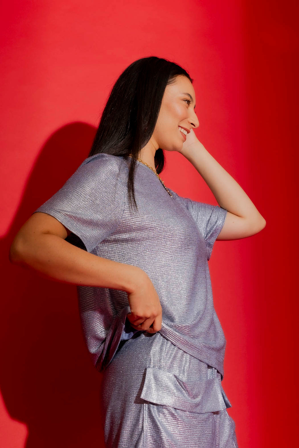 Blue Sparkle Crew Tee