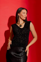 Black Animal Mesh Lust Cami Black Animal