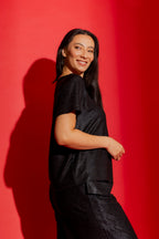 Black Sparkle Crew Tee