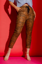 Tan Animal Drawstring Cargo Pant Tan Animal