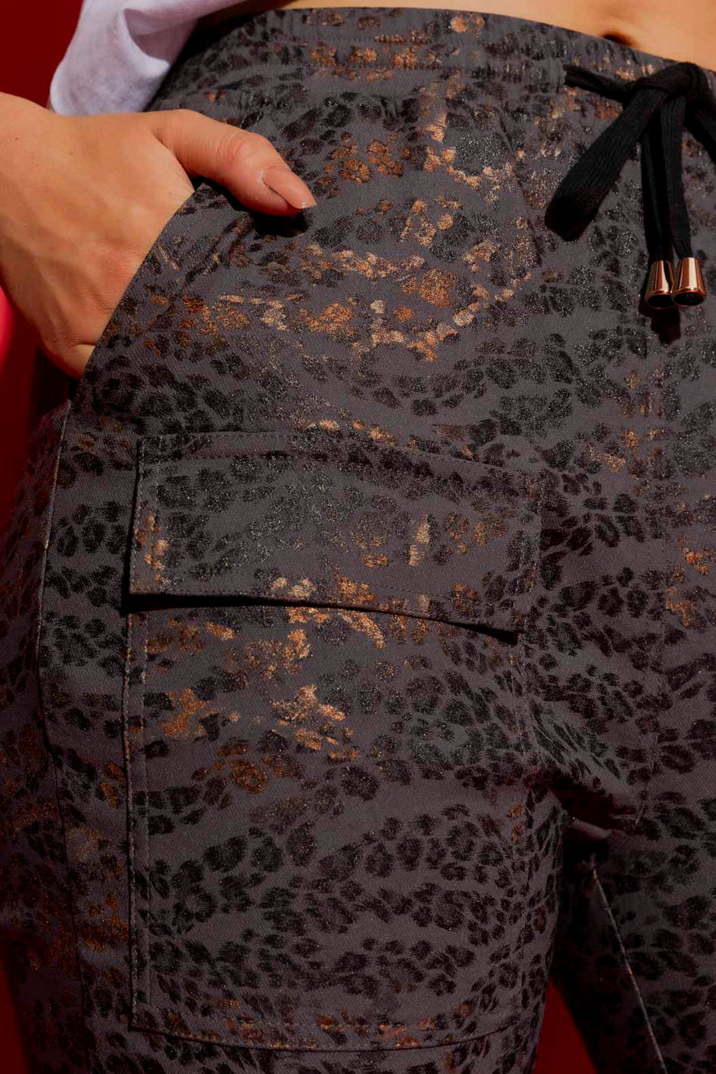 Grey Animal Drawstring Cargo Pant Grey Animal