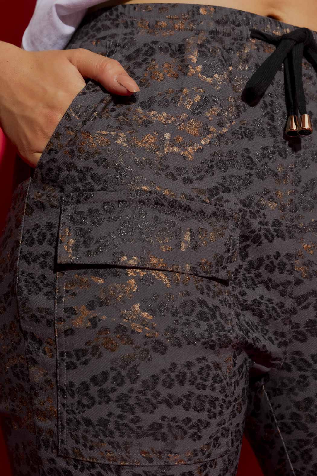 Grey Animal Drawstring Cargo Pant Grey Animal