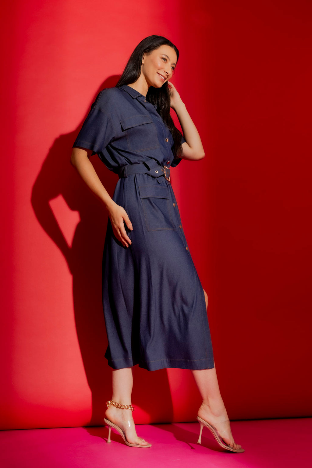 Navy Shirt Dress