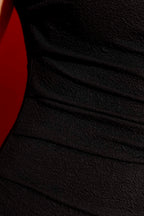 Black One Shoulder Drape Dress