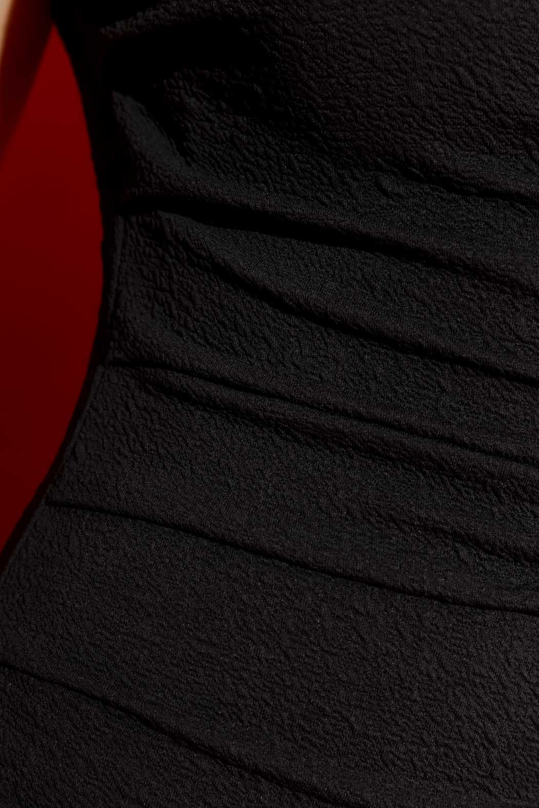 Black One Shoulder Drape Dress