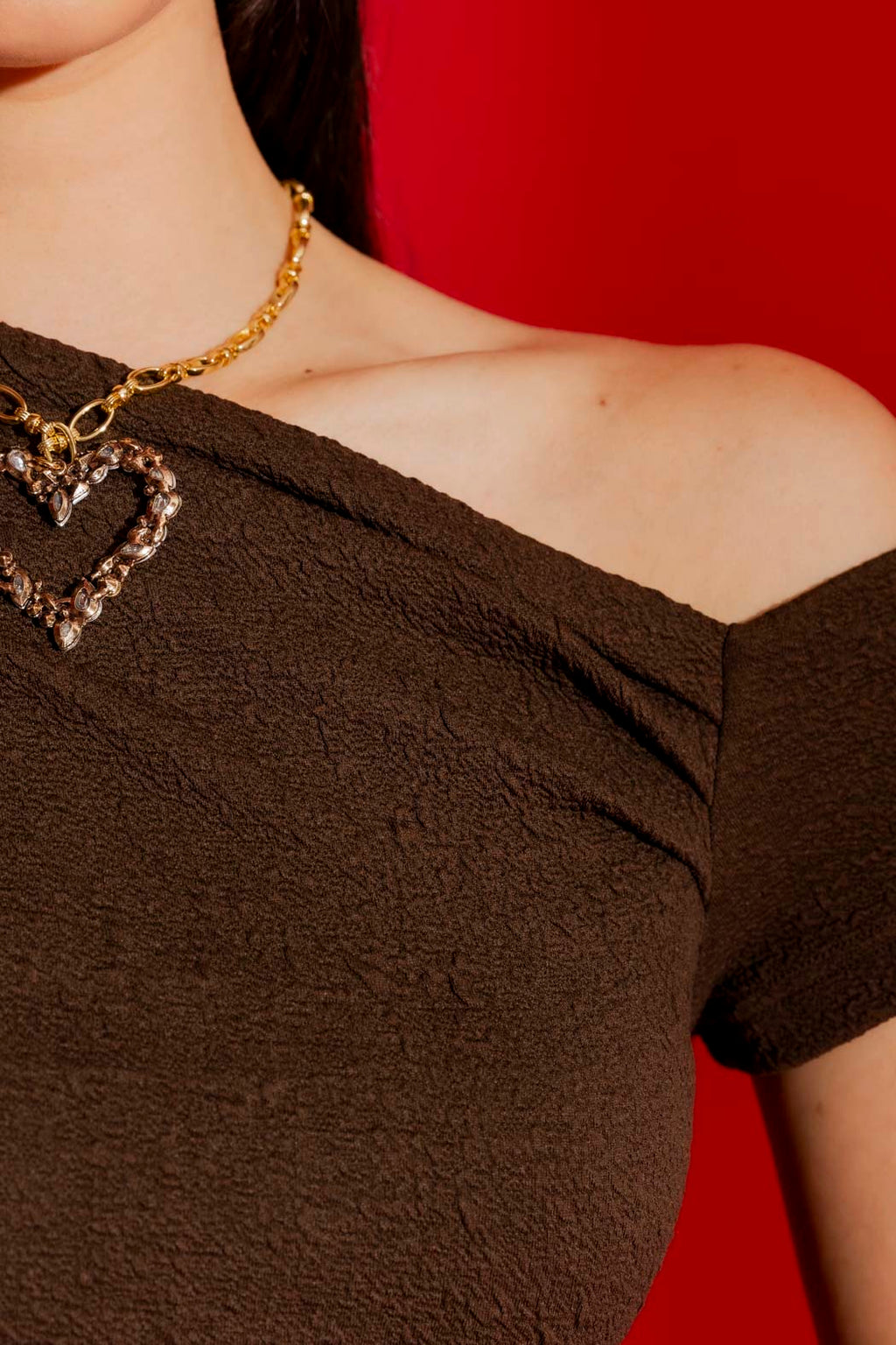 Chocolate One Shoulder Dress