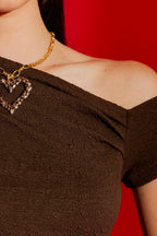 Chocolate One Shoulder Dress