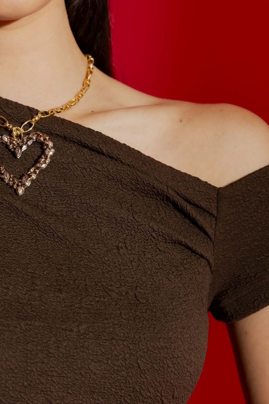 Chocolate One Shoulder Dress