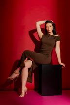 Chocolate One Shoulder Dress