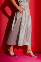Silver Pleat Skirt