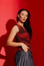 Red Animal Mesh Lust Cami Red Animal