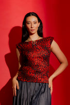 Red Animal Mesh Lust Cami Red Animal