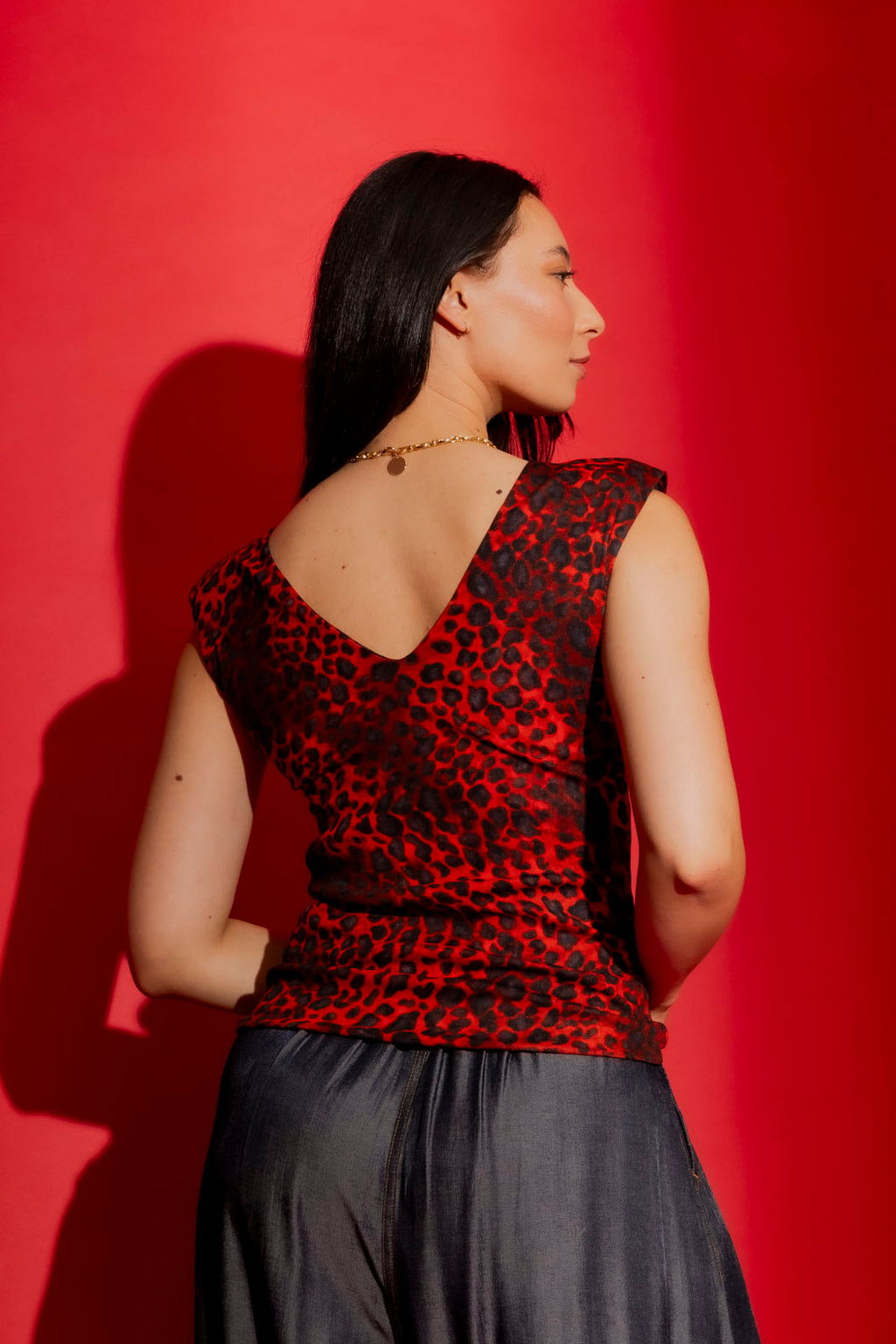 Red Animal Mesh Lust Cami Red Animal