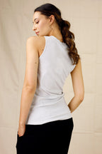 Silver Lurex Rib Cami -FINAL SALE
