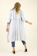 Silver Lurex Trench Cardi - SALE