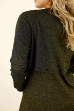 Gold Lurex Rib Trench Cardi - SALE