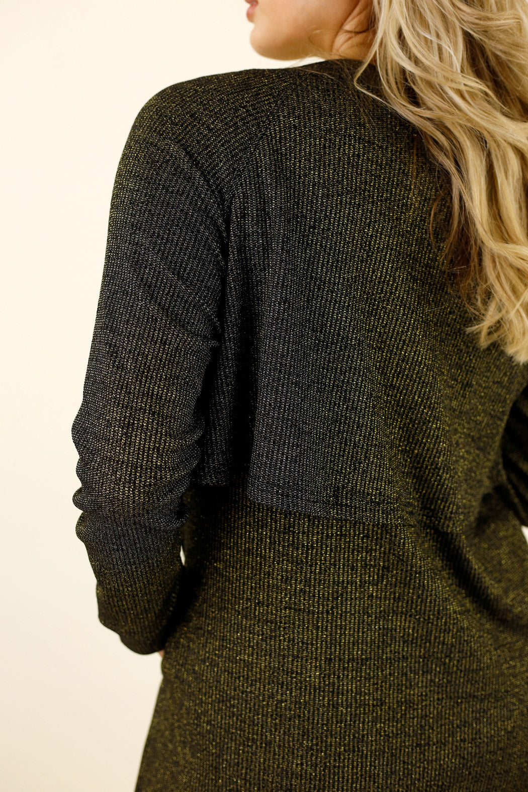Gold Lurex Rib Trench Cardi - SALE