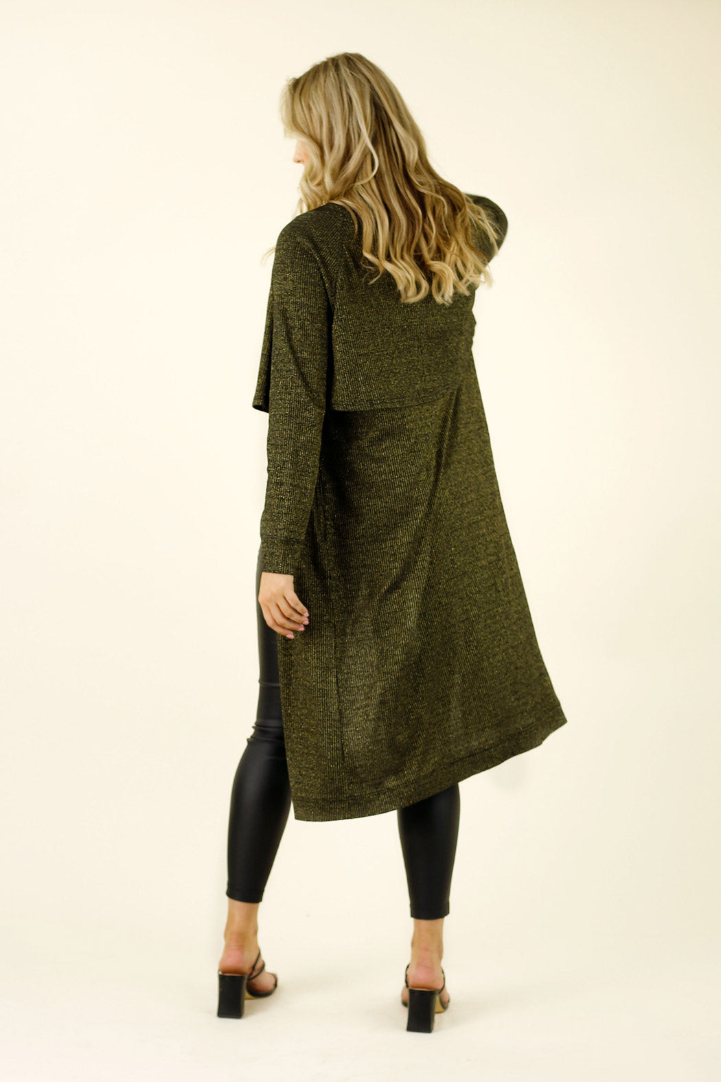 Gold Lurex Rib Trench Cardi - SALE