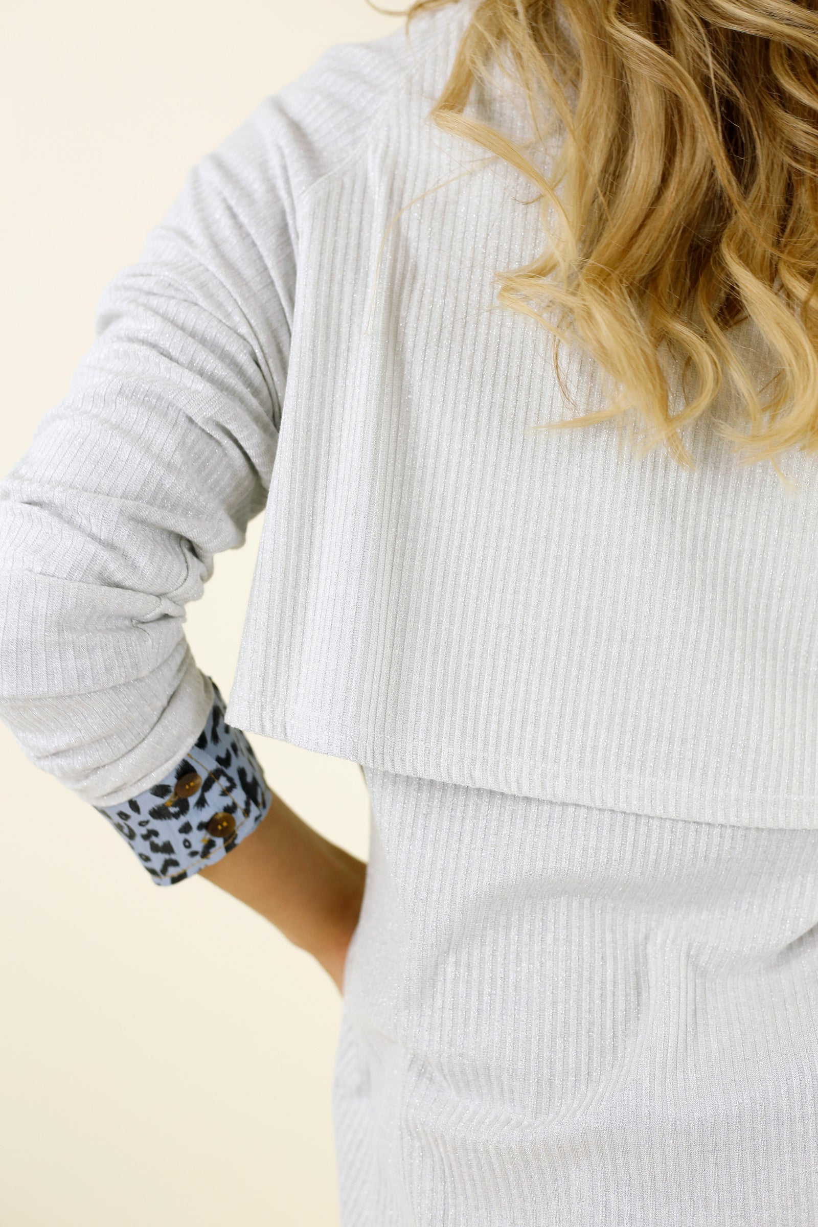 Silver Lurex Trench Cardi - SALE