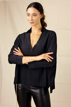 Black Shan Rib Pullover - SALE