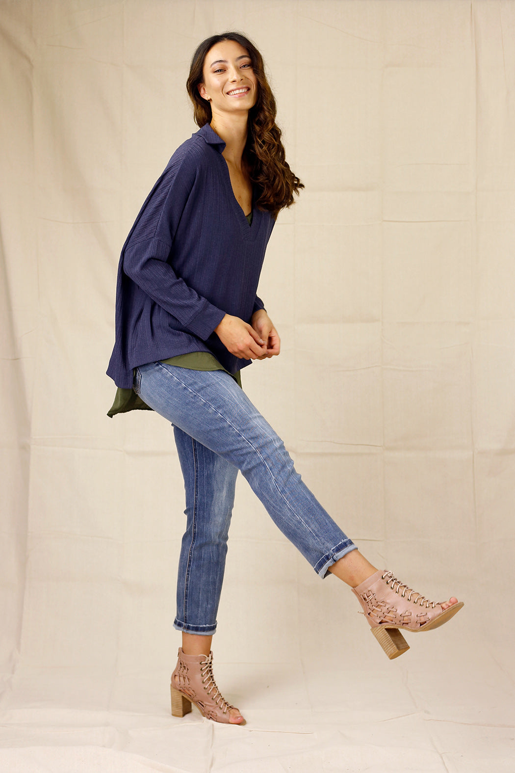 Slate Shan Rib Pullover - SALE