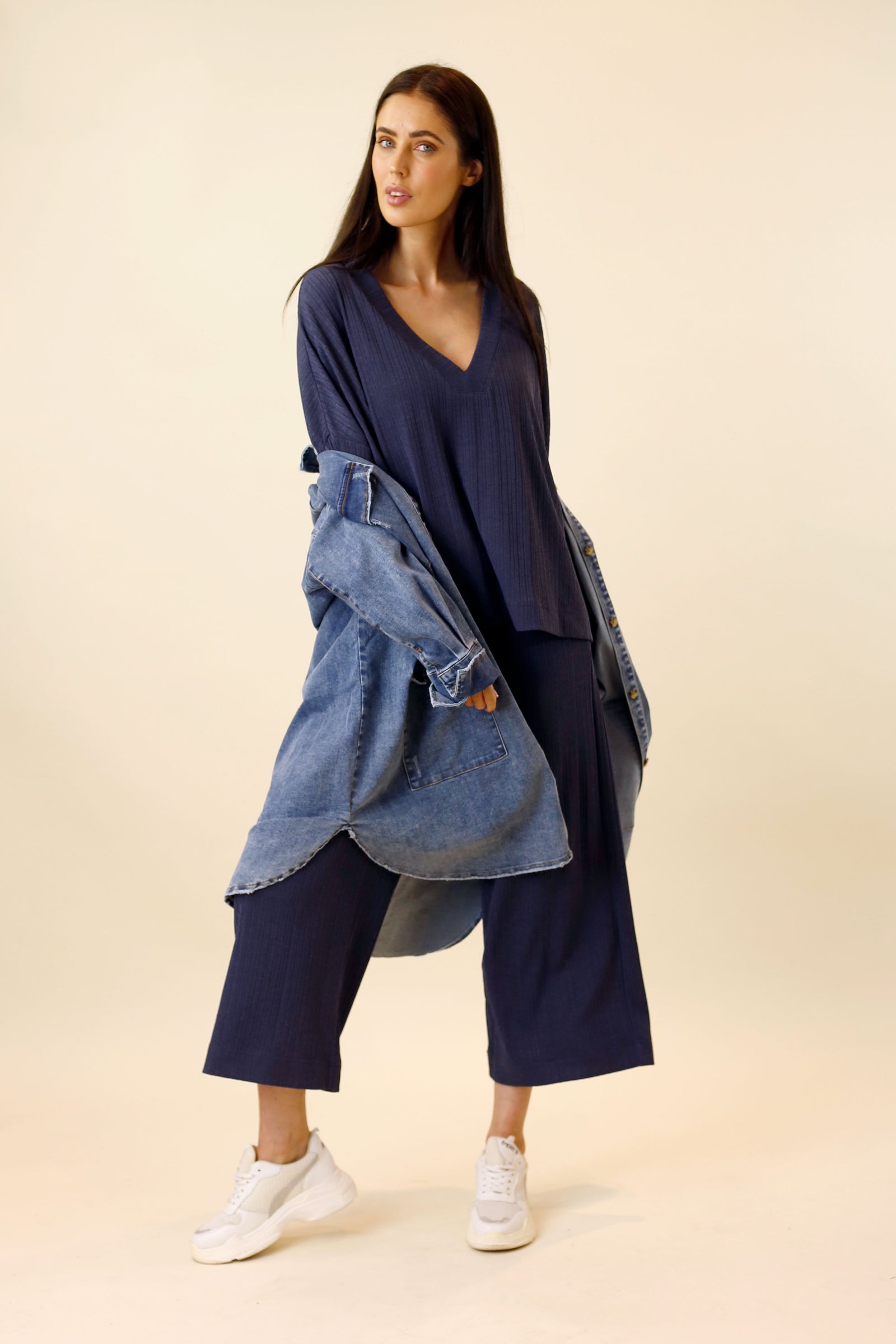 Slate Shan Rib Pullover - SALE