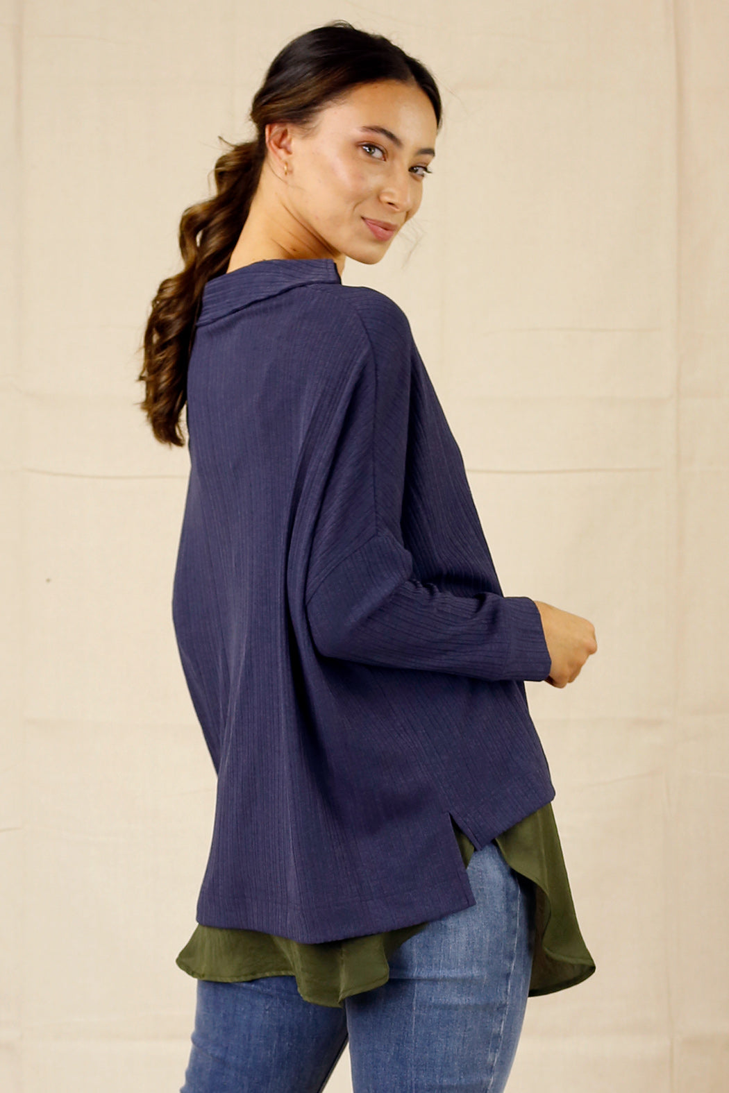 Slate Shan Rib Pullover - SALE