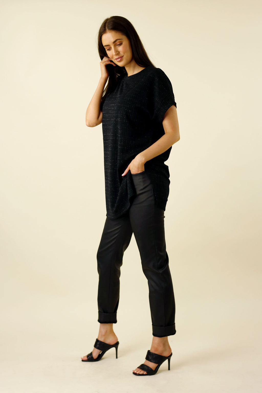 Black Lurex Twinkle Vest - SALE