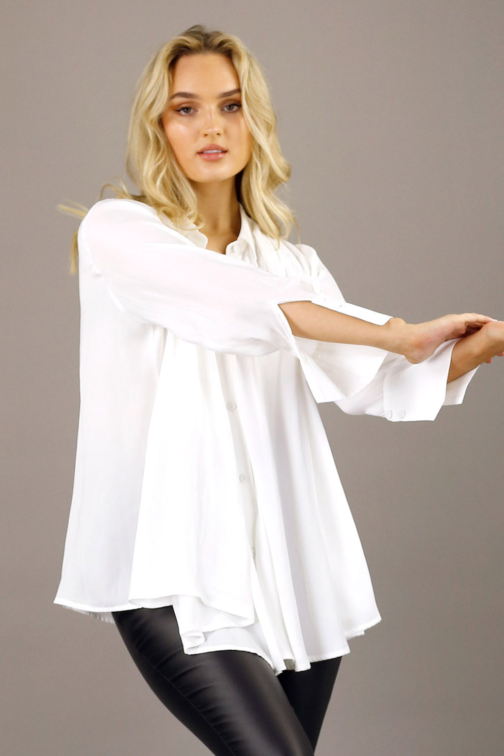 White Seta Drape Shirt - SALE