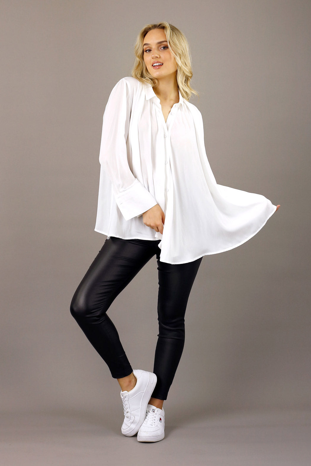 White Seta Drape Shirt - SALE
